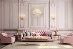 Imagem de uma sala de estar com decoração clássica, reforçando as principais características do estilo.